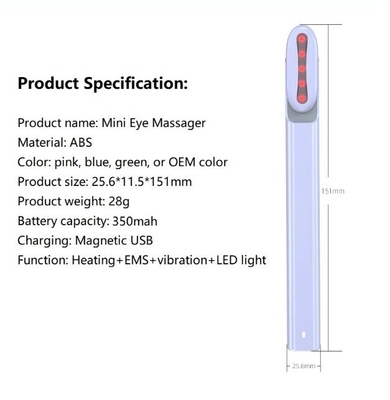 Opieka zdrowotna 155*18,3*23,4 mm Mikrokrąg obrotowy Ems Masażer oczu Pióro