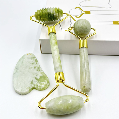 Home Jade Roller z naturalnym Xiuyan Stone Beauty Green Facial Ice Roller i Custom Box