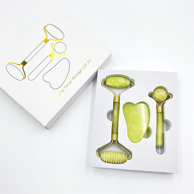 Home Jade Roller z naturalnym Xiuyan Stone Beauty Green Facial Ice Roller i Custom Box