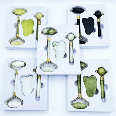 Home Jade Roller z naturalnym Xiuyan Stone Beauty Green Facial Ice Roller i Custom Box