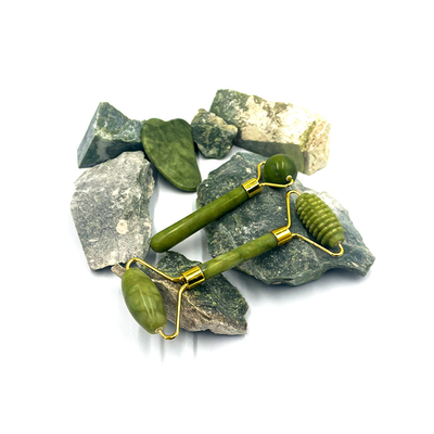 2023 Najnowsze modele Yin Yang Gua Sha Set 100% naturalny Jade Roller do pielęgnacji skóry i twarzy