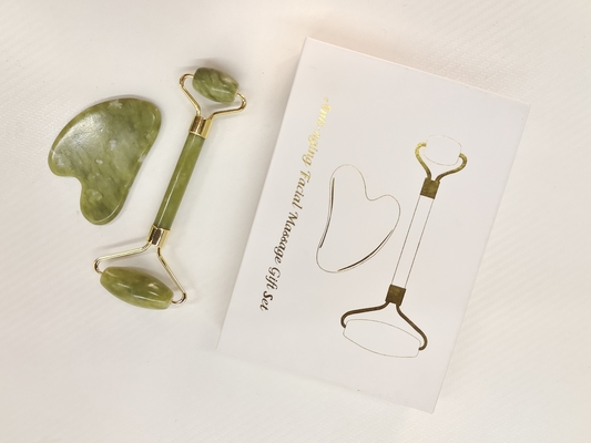 2024 Podwójne głowy Xiuyan Stone Jade Roller i Gua Sha Set do pielęgnacji skóry wodoodporne Tak